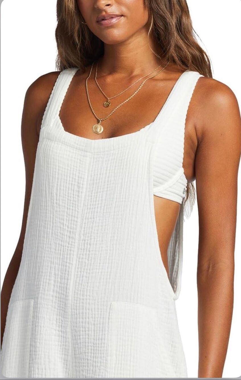 Nicole Miller Short White Cotton Gauze  Romper Sz XL NWT